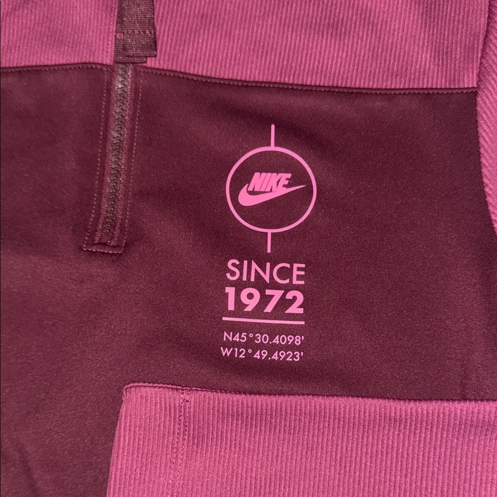 Nike Pink and Burgundy Half-Zip Top - Picture 3 of 11